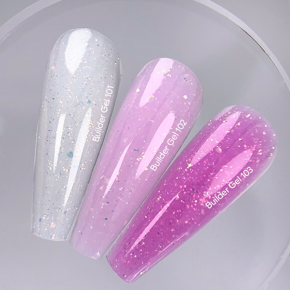 Builder Gel 101–103 vločky yuky